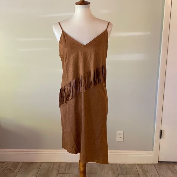 [ontwelfth] Brown Western Fringe Dress - Size Medium & Small - Picture 2 of 7